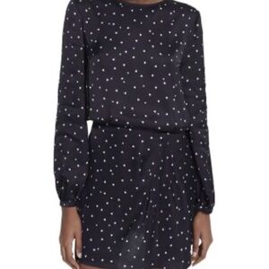 The Kooples Black Dress with White Heart Pattern. French size 4. US size 8-10